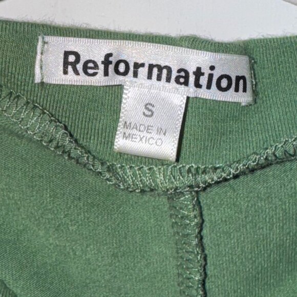 REFORMATION FOSTER KNIT TWO PIECE, BOTTLE GREEN, SMALL IN TOP AND SKIRT - Picture 5 of 7